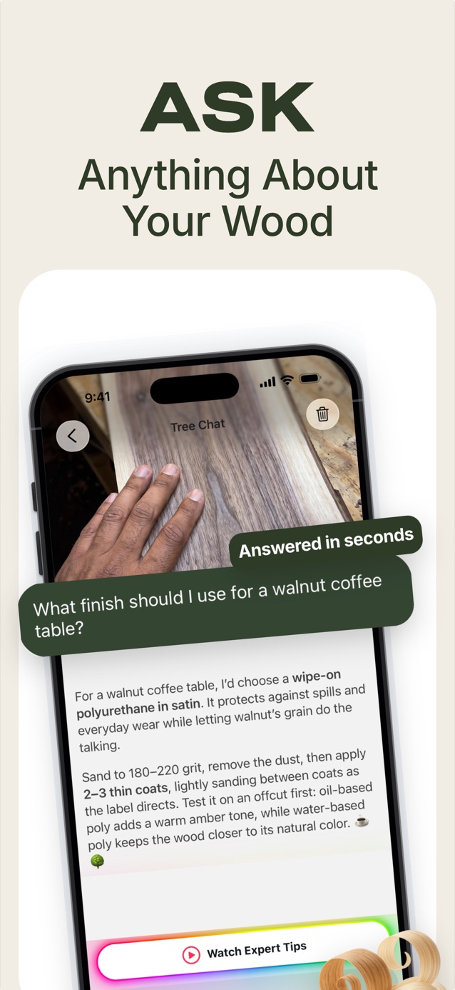 Ask anything about your wood: Tree Chat recommending a finish for a walnut table