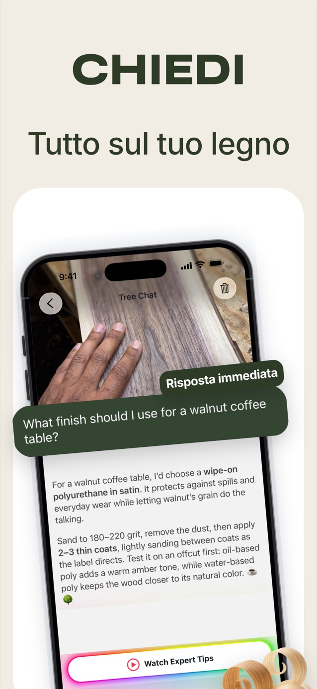 Fai domande sul tuo legno: Tree Chat consiglia una finitura per un tavolo in noce